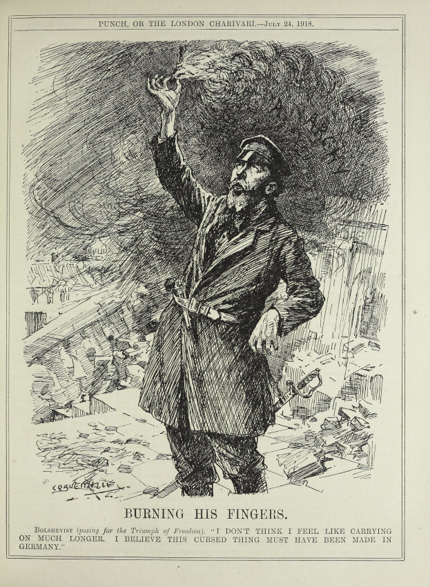 Ein Mann in einem Trenchcoat und Hut hält eine Zigarette in der Hand, vor sich ein Blatt Papier mit der Aufschrift "Verbrenne seine Finger", entschlossen.