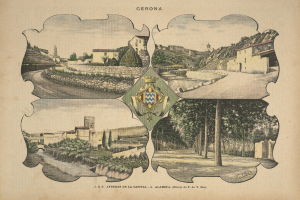 Ein Buchumschlag mit einer Stadtansicht, hohen Gebäuden, grünen Bäumen, Pflanzen, einem Wappen-Logo mit einer Krone und Text.