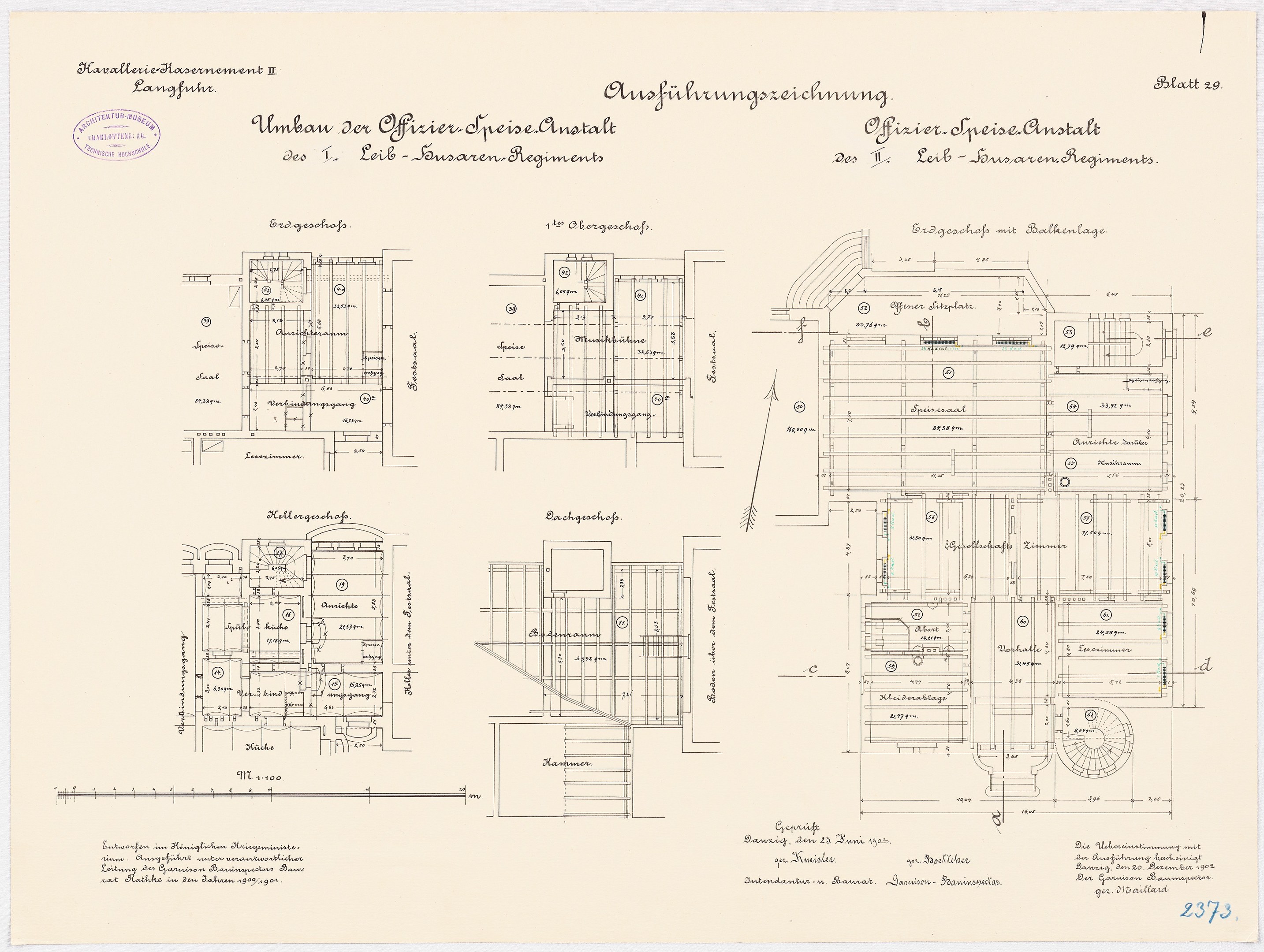 Schwarz-weißer Architekturentwurf des ehemaligen Kanzleramts der Bundesrepublik Deutschland, zeigt detaillierte Planung mit Textanmerkungen.