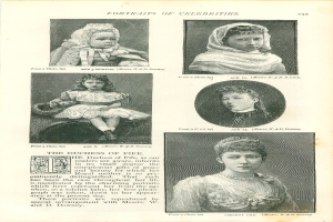 Ein aufgeschlagenes Buch mit einem hellblauen Hintergrund und einem weißen Rand, das eine Collage von Frauen und Kindern in bunten Kleidern zeigt, die verschiedene Gesichtsausdrücke haben und direkt in die Kamera schauen.