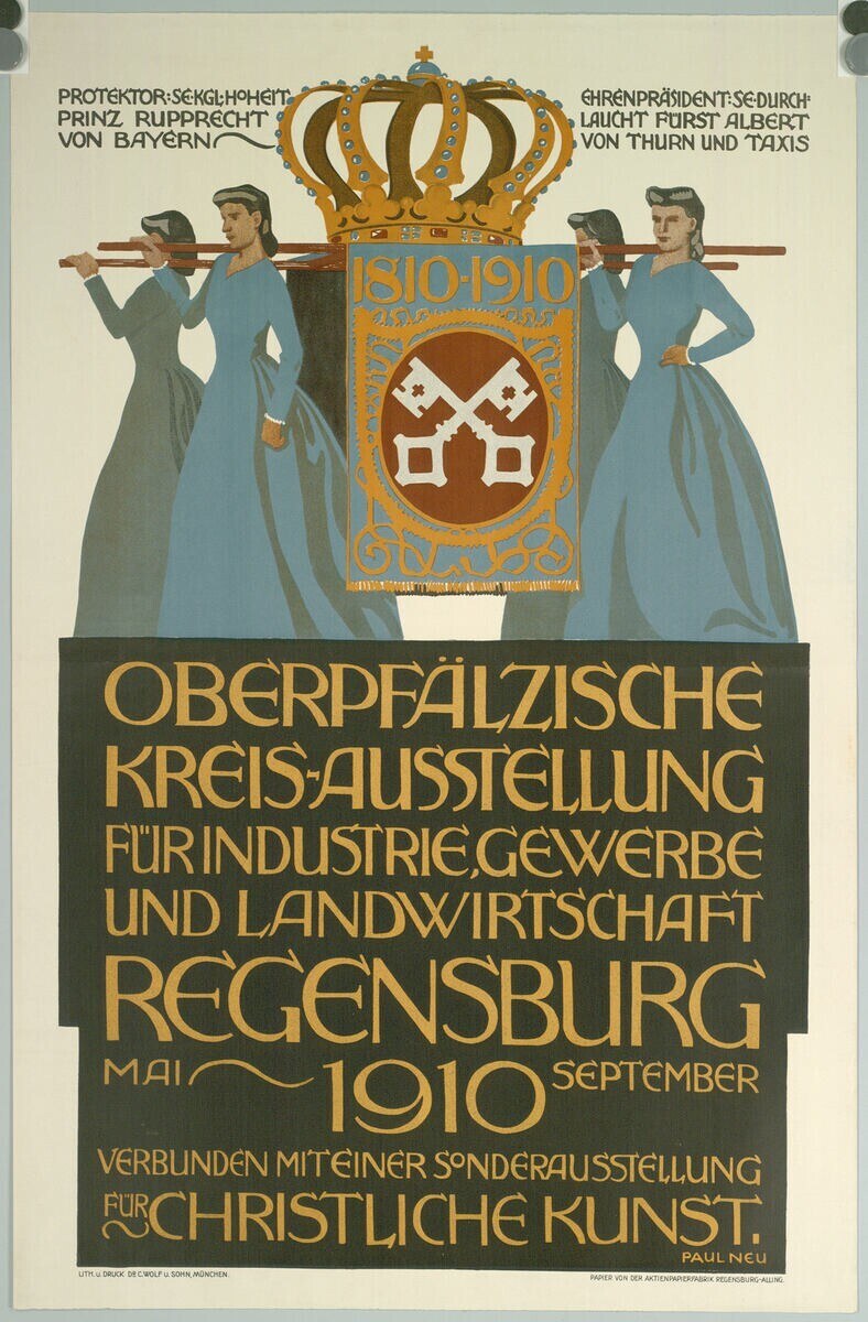 Plakat für die deutsche Revolution von 1910, das eine Gruppe von Menschen und eine Krone mit Text zeigt.
