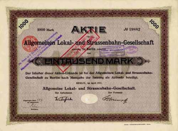 Altes deutsches Wertpapier, ausgestellt von der Regierung, mit gedrucktem Text und numerischen Werten.