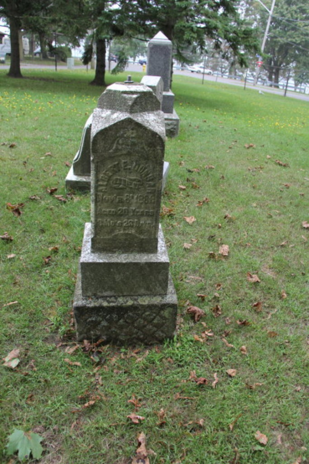 Gesteine auf dem Boden ausgebreitet, zerkleinerte Blätter, Bäume, Pfähle und Kraftfahrzeuge.