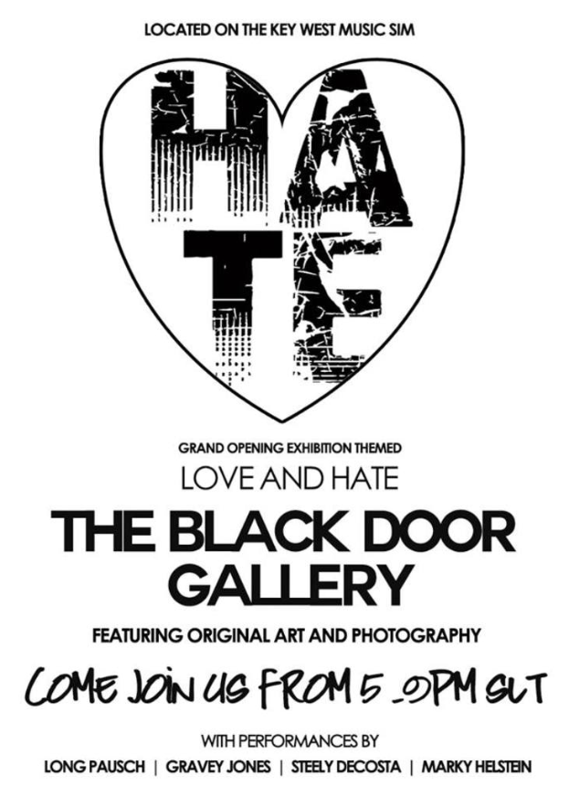 Ein weißer Poster mit dem Wort "HASSE" in Schwarz, mittig in einem Herz